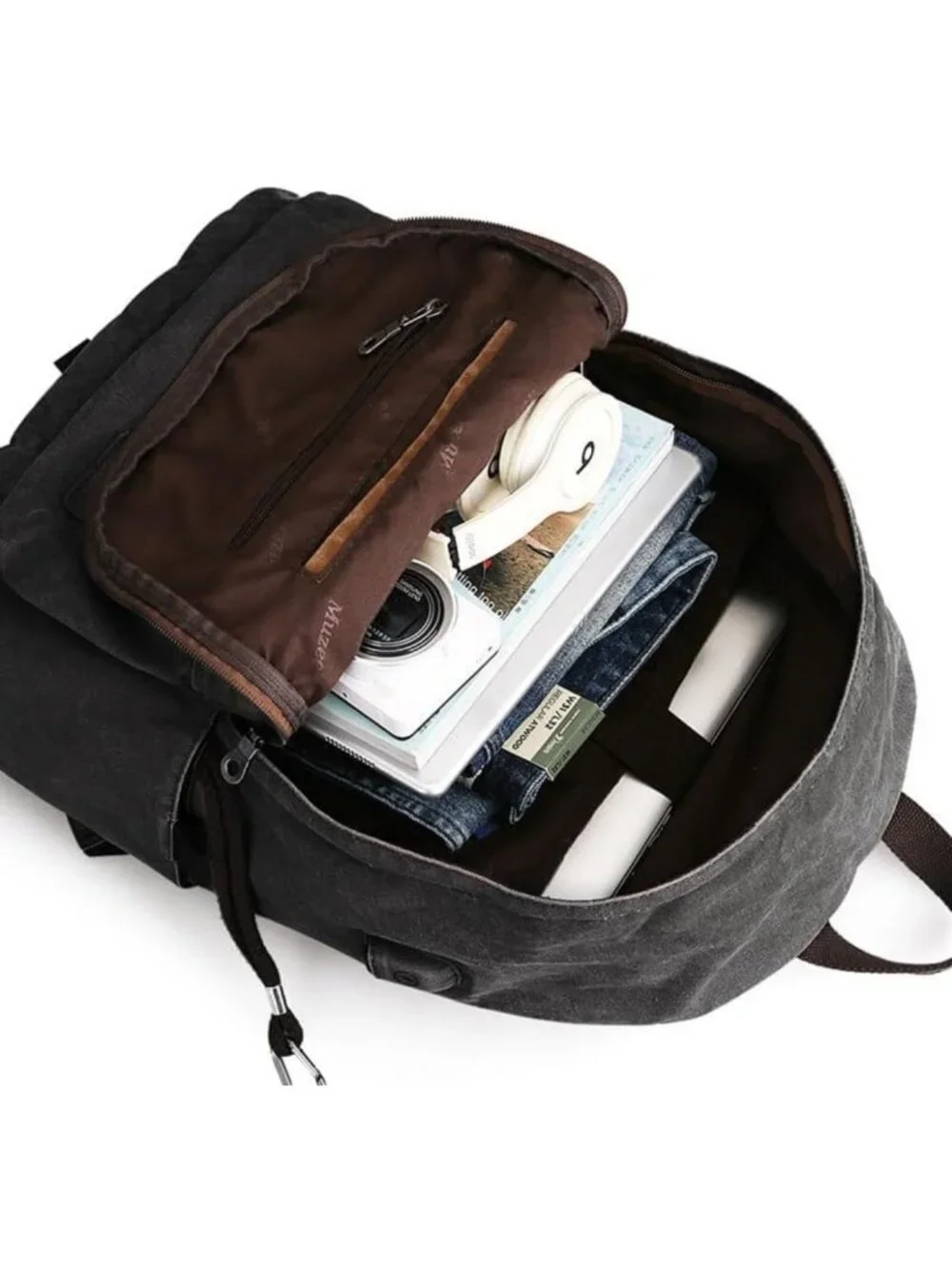 Stylish Canvas Backpack for Men & Women - Fits 15.6